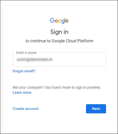 generate P12 key for Google service account